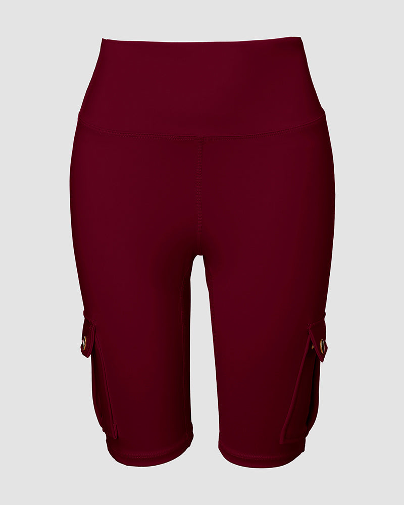 🔥High Waist Butt-Lift Biker Shorts with Pocket Flap 🔥