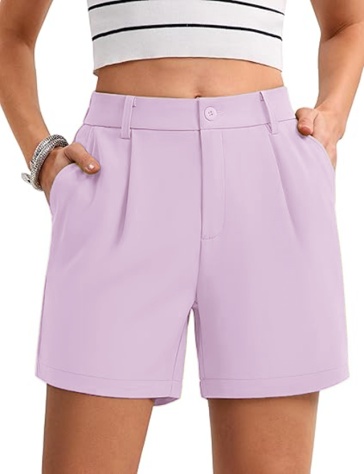 Women's Solid Color Button Casual Fitted Pocket Leg Shorts