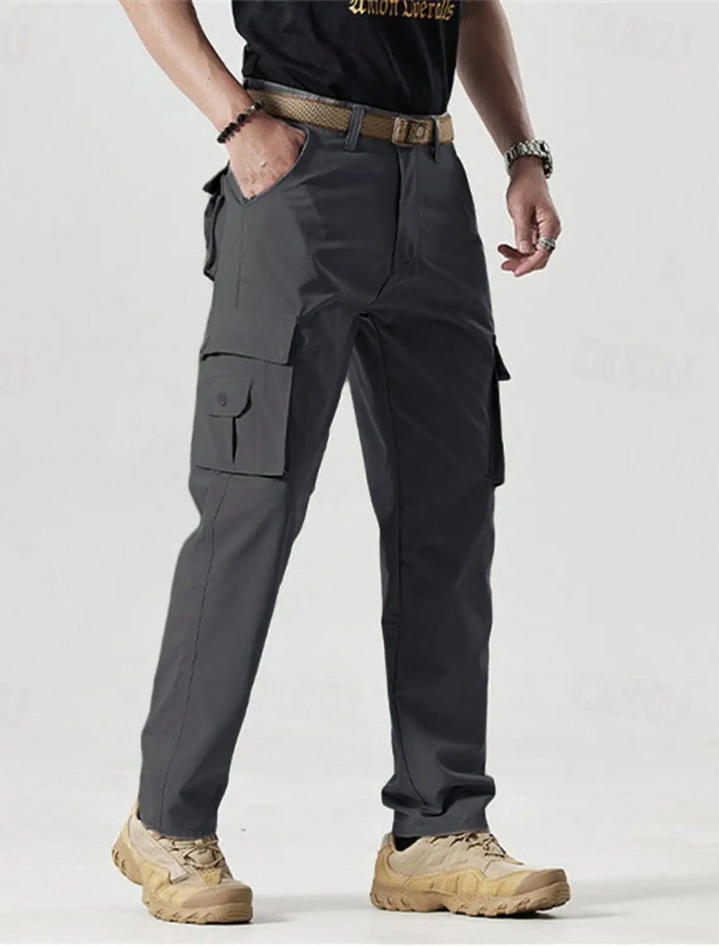 🔥2025 Hot Sale 50% off🔥Men's Solid Color Patched Zipper Fly Cargo Pants