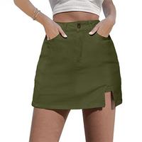 ⚡Factory-Direct Deals⚡Skorts Skirts for Women Denim Mini Skirt Side Slit with High Waisted Jean Shorts Stretchy