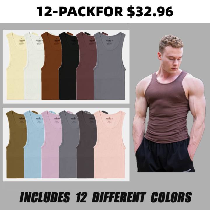 Cotton Spandex 340gsm Sleeveless Shirt Classic Vest Men Shirt Classic Design Fitness Wear Sportswear