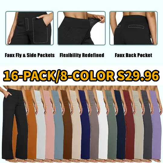 Loose High-Waist Business Casual Pants with Pockets- Perfect for yoga and casual outings