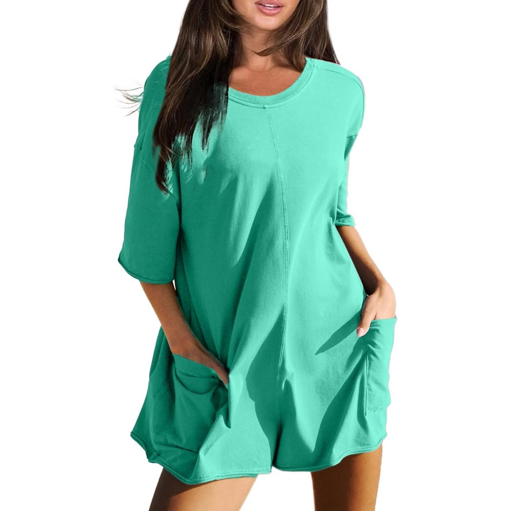 🔥Flash Sale⚡Women's Summer Oversized Reversible Tee Romper
