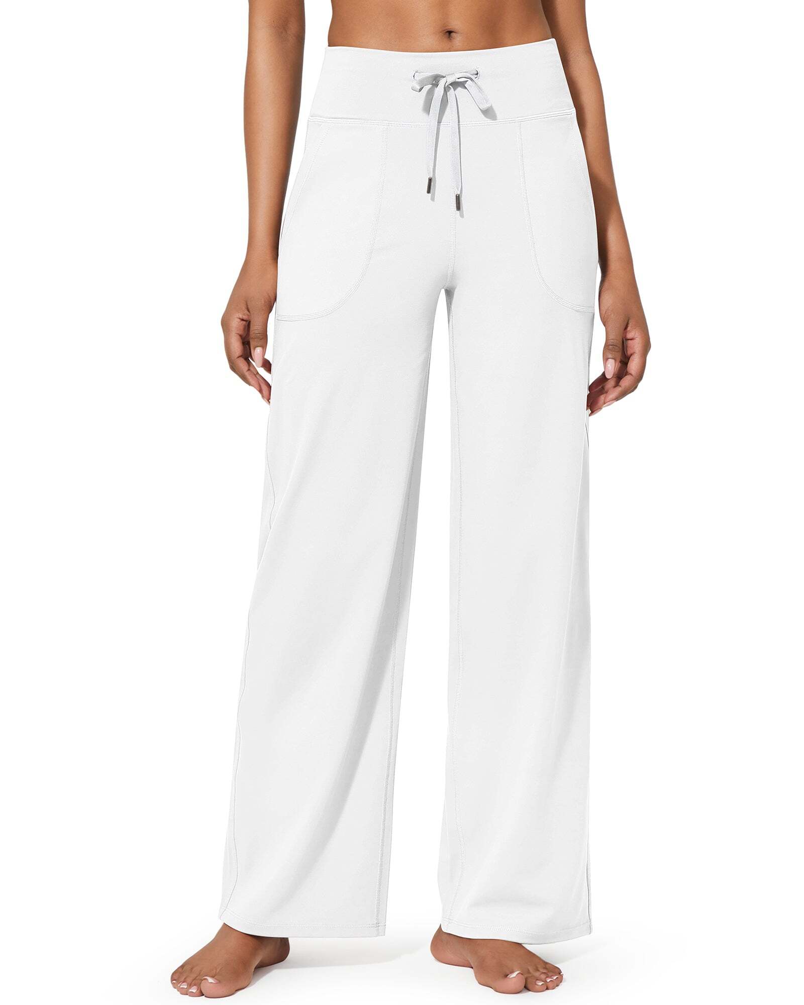 Women's Wide Leg Pants Yoga Pants High Waisted Sports Pants with Pockets Elastic Casual Comfort Pants