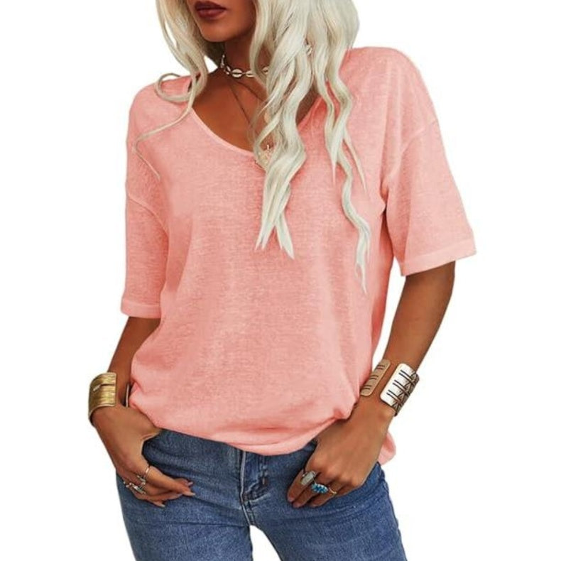 🔥Spring Sale 🔥- Spring Casual Half Sleeve T-shirt Basic Tops (Multiple Colors)