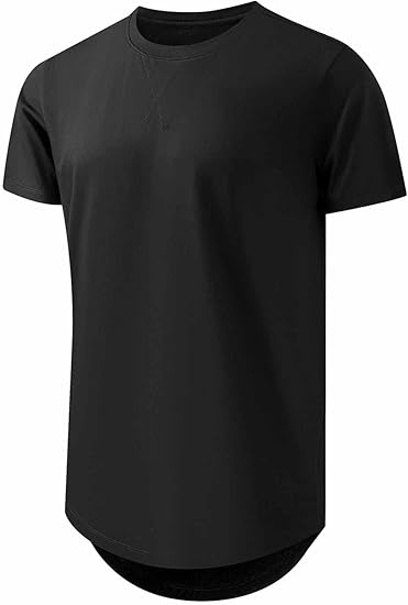 🔥🔥Men's 12-Pack Cotton Hipster Hip Hop Longline Crewneck T-Shirt