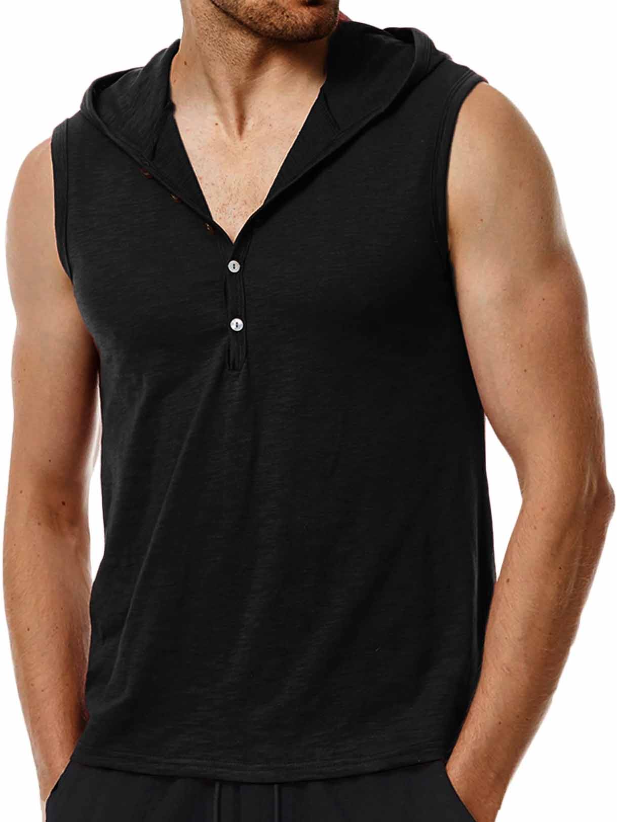 Men's Athleisure Sleeveless Hooded T-Shirt