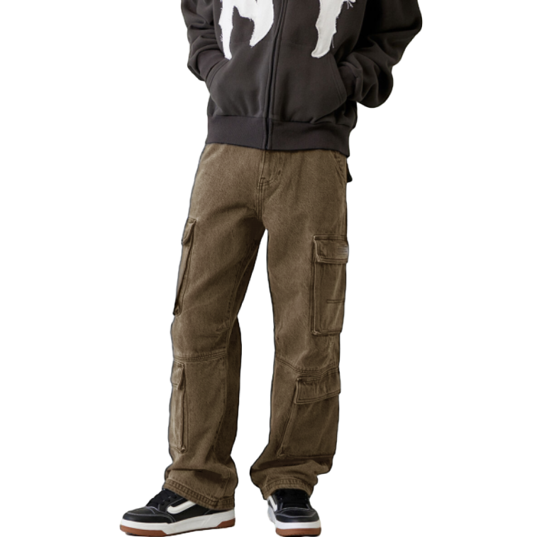 Men’s Wide Leg Baggy Cargo Jeans