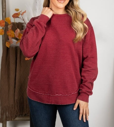 Pigment Dyed Cozy Campfire Round Hem Sweatshirt