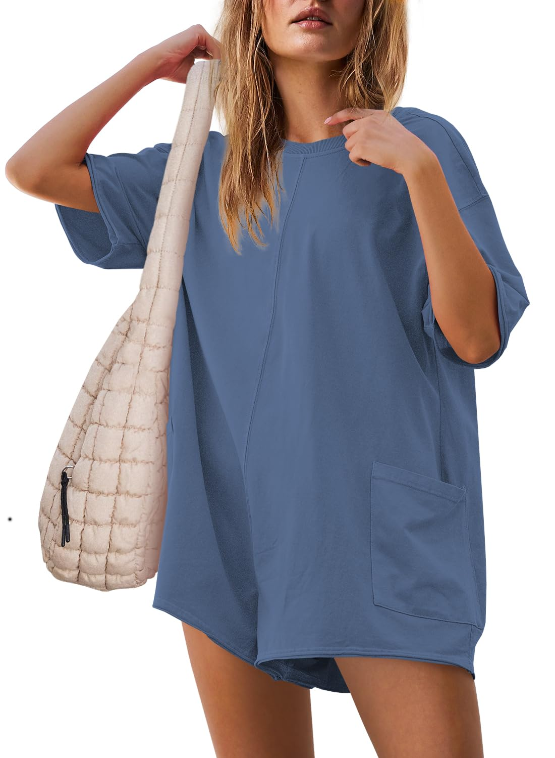 🔥Flash Sale⚡Women's Summer Oversized Reversible Tee Romper