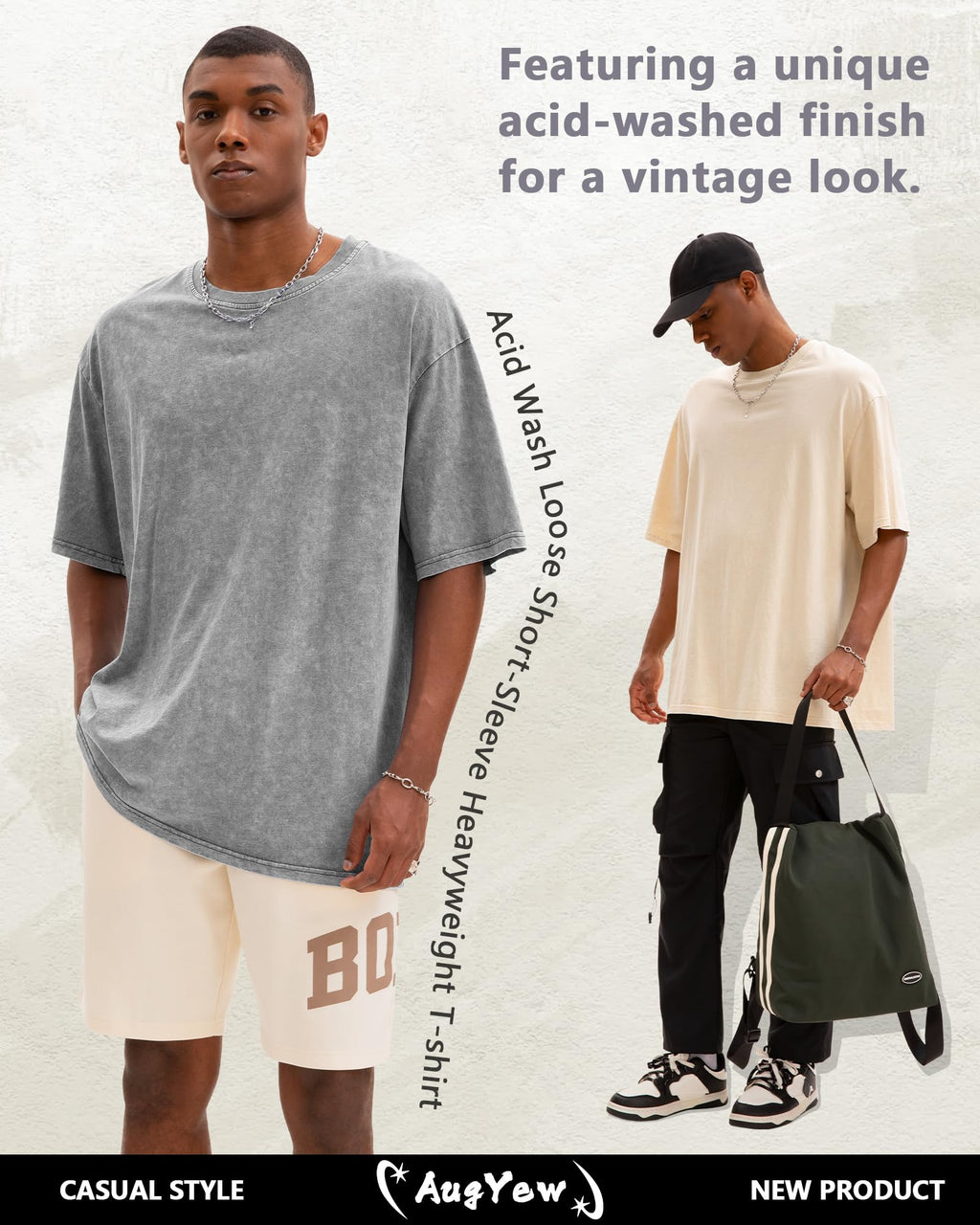 Men's Overized Acid Wash Tees