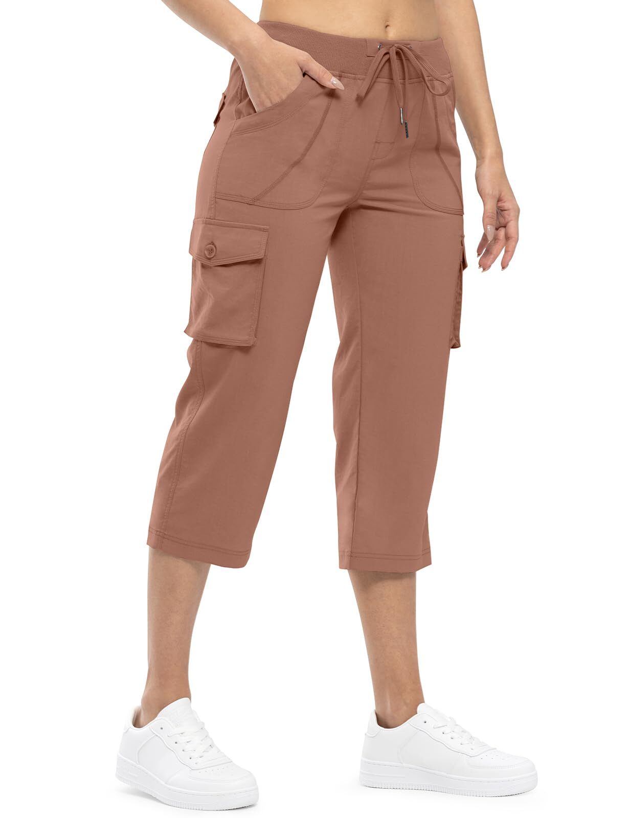 🔥Last day promotion!Women’s Loose Fit Lightweight Capri Cargo Pants – Casual 3/4 Trousers with 6 Pockets