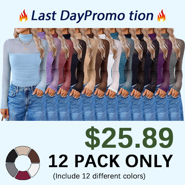 💝Autumn Specials💝Women's Long Sleeve Tights Turtleneck Shapewear Bodysuit Mesh Bodysuit Shirt