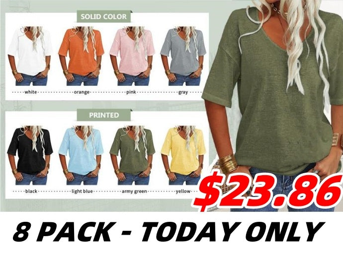🔥Spring Sale 🔥- Spring Casual Half Sleeve T-shirt Basic Tops (Multiple Colors)