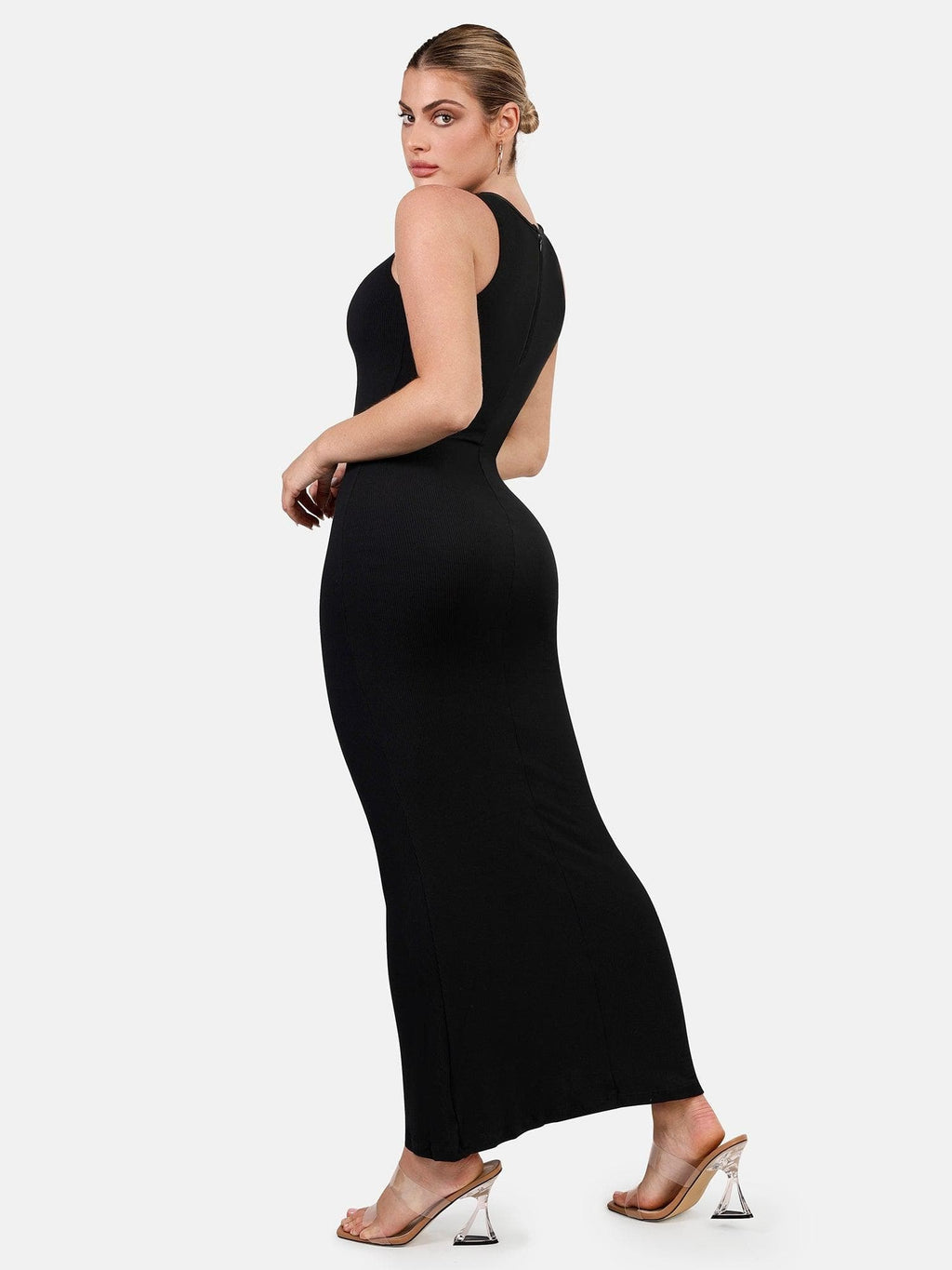 🔥Last day promotion!🔥Shapewear Modal Sleeveless Crew NeckMaxi Dress