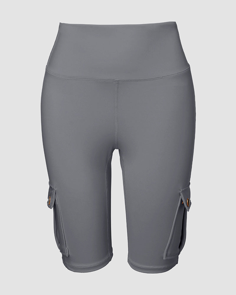 🔥High Waist Butt-Lift Biker Shorts with Pocket Flap 🔥