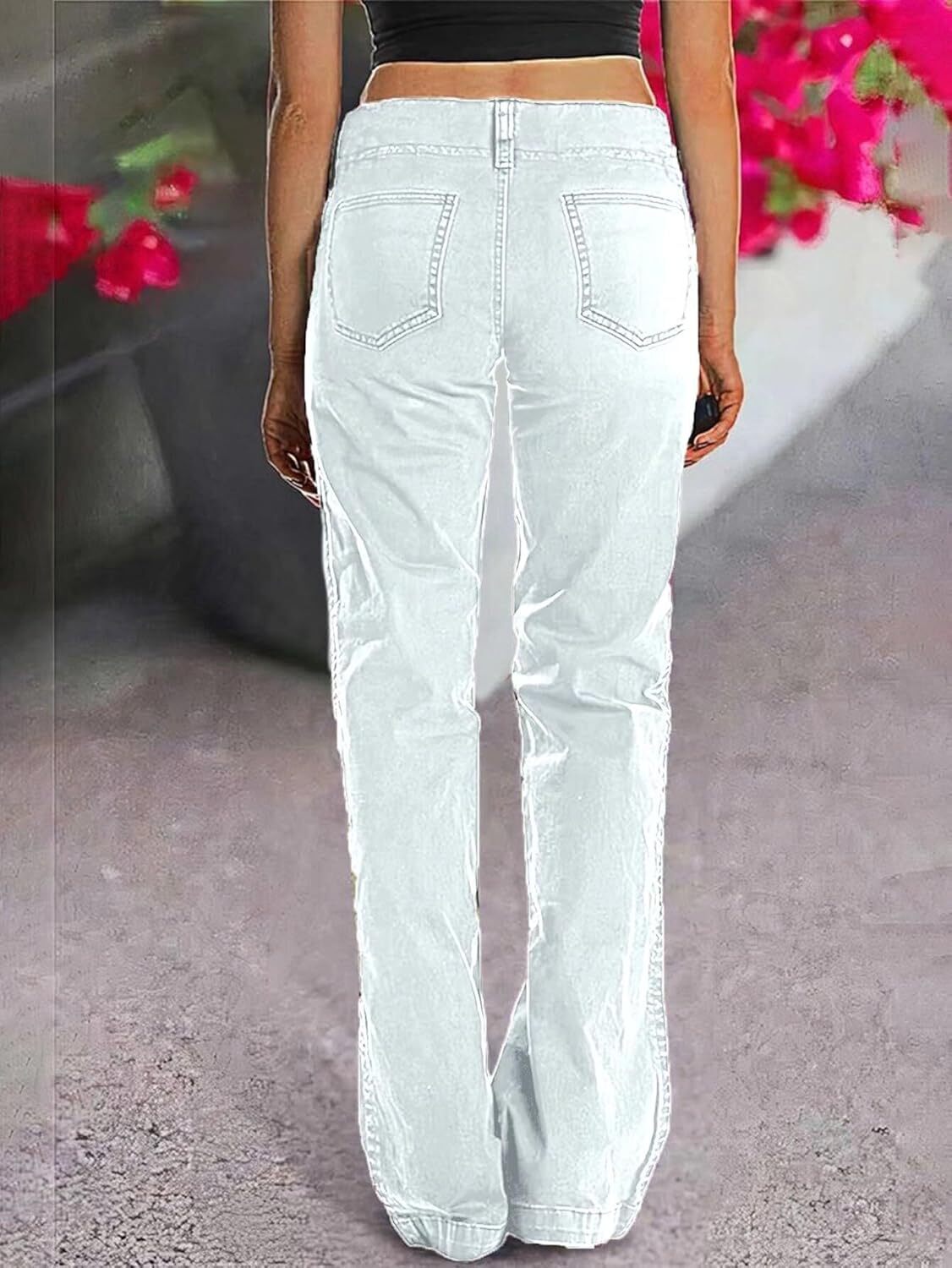 ⚡FINAL SALE⚡- Double Button Mid Waist Straight Leg Pants