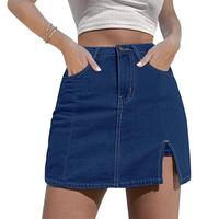 ⚡Factory-Direct Deals⚡Skorts Skirts for Women Denim Mini Skirt Side Slit with High Waisted Jean Shorts Stretchy