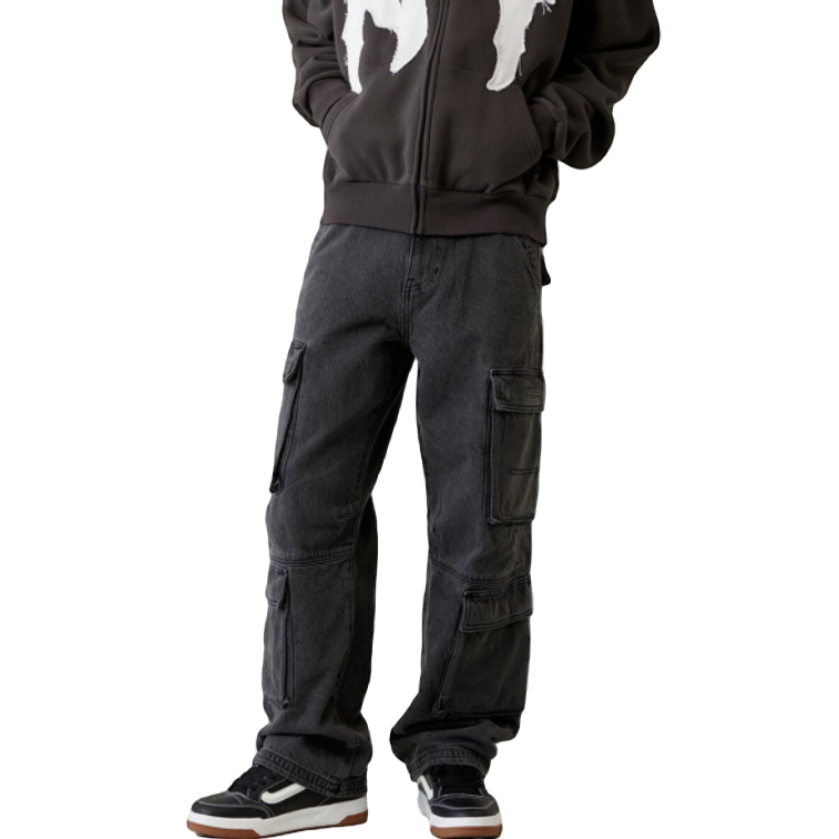 Men’s Wide Leg Baggy Cargo Jeans