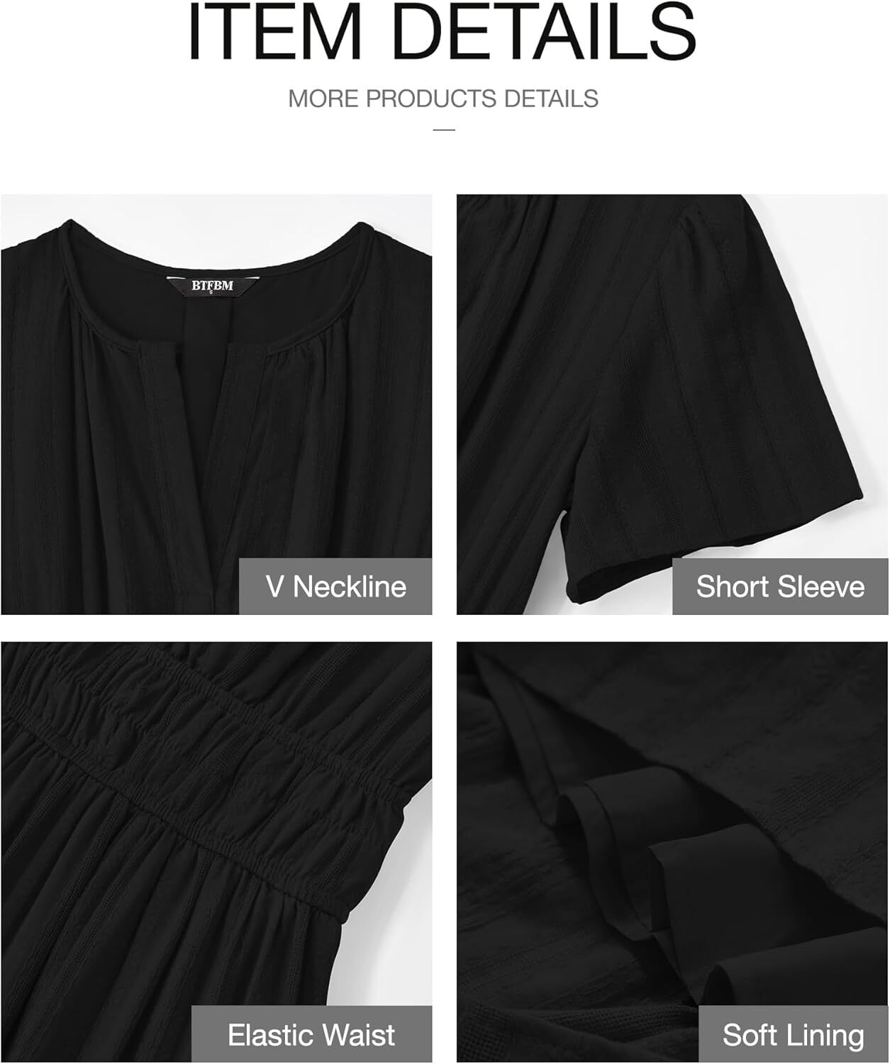 2025 Women's Spring And Summer Lightweight Short Sleeve V Casual Midi Maxi Dresses