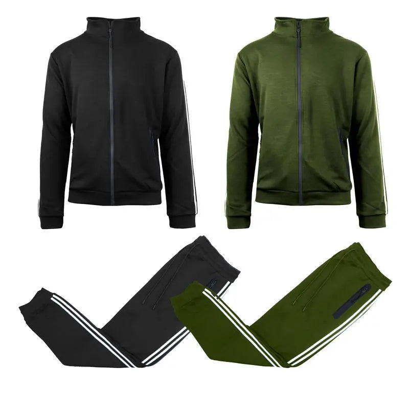 Men’s 4-Piece Fleece Zip Hoodie & Jogger Sets