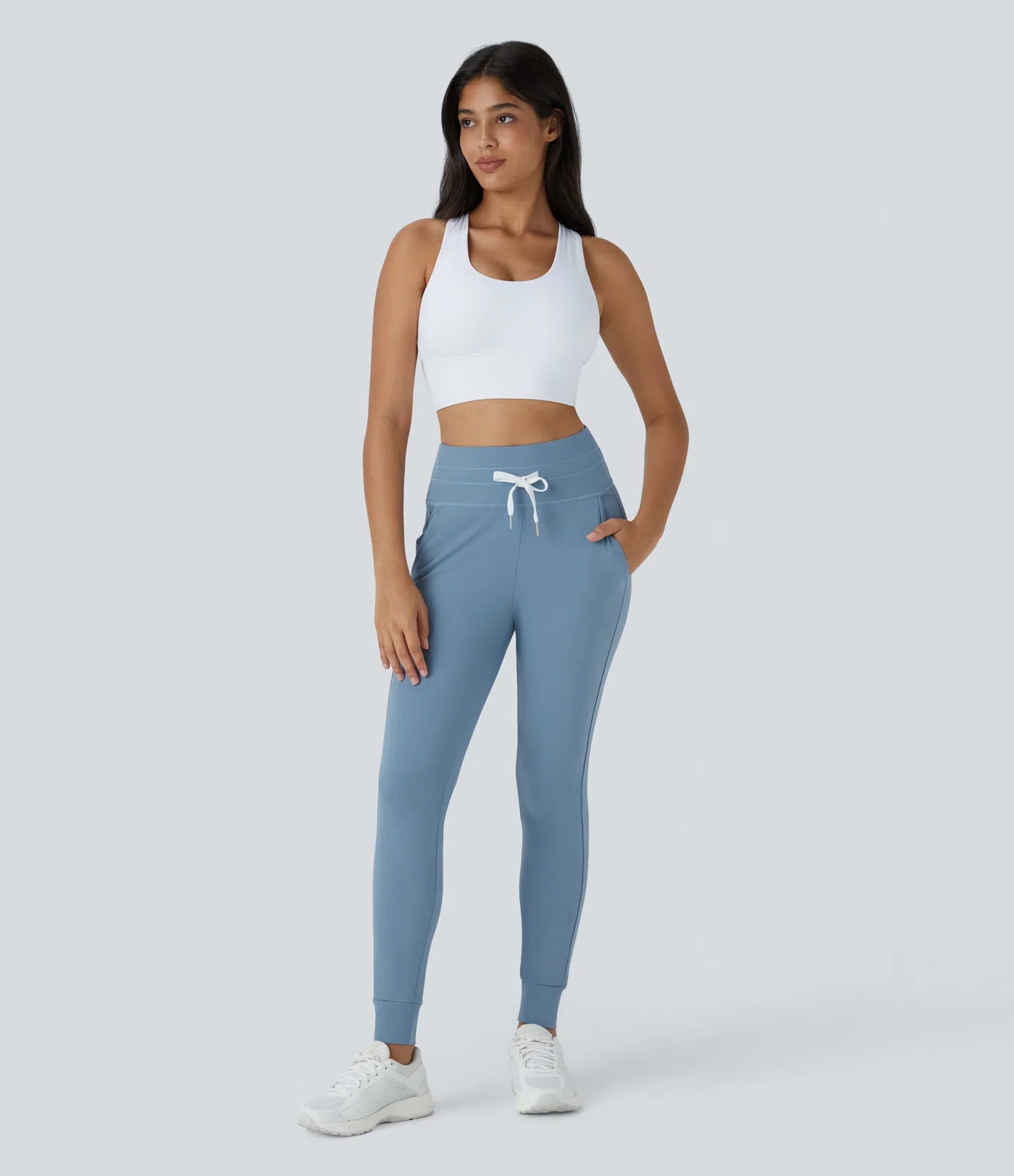 Women's High Waisted Yoga Pants with Pockets Stretchy Casual Sports Trousers