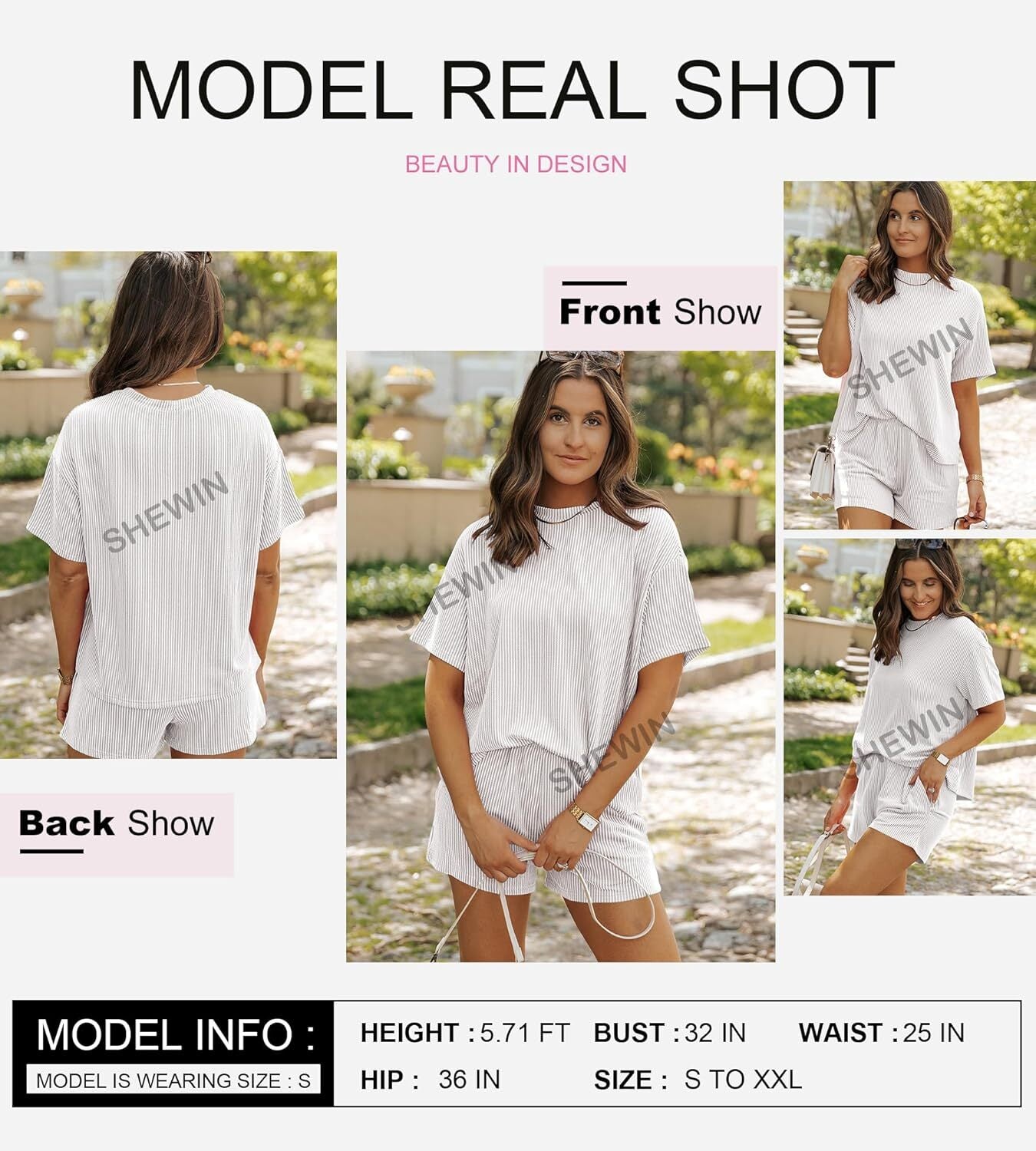 Two 2 Piece Sets for Women Short Sleeve Shirts High Waisted Shorts with Pockets Pajamas Lounge Matching Set