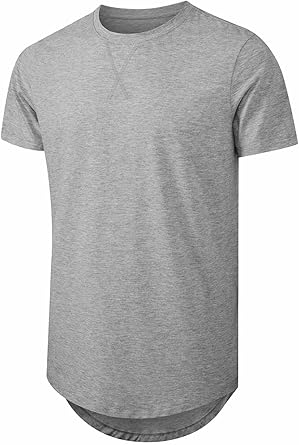 🔥🔥Men's 12-Pack Cotton Hipster Hip Hop Longline Crewneck T-Shirt