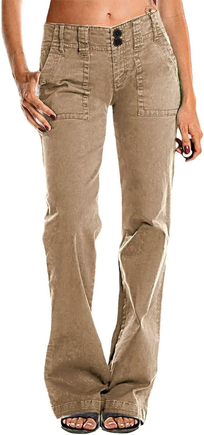 ⚡FINAL SALE⚡- Double Button Mid Waist Straight Leg Pants