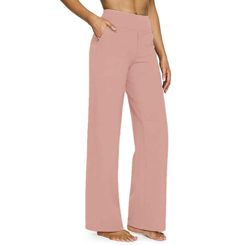 Loose High-Waist Business Casual Pants with Pockets- Perfect for yoga and casual outings