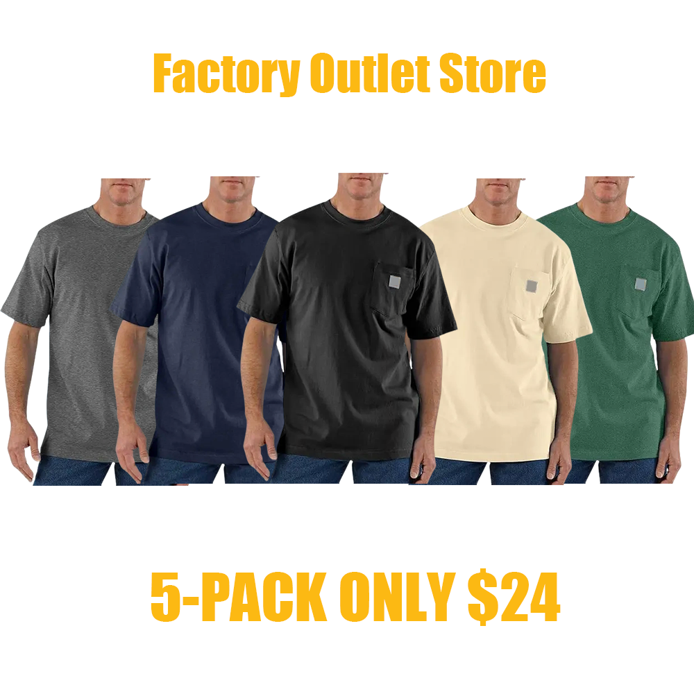 Men's Heavyweight Work T-Shirt – Loose Fit, Durable Cotton, Pocket Tee (Big & Tall Sizes Available)