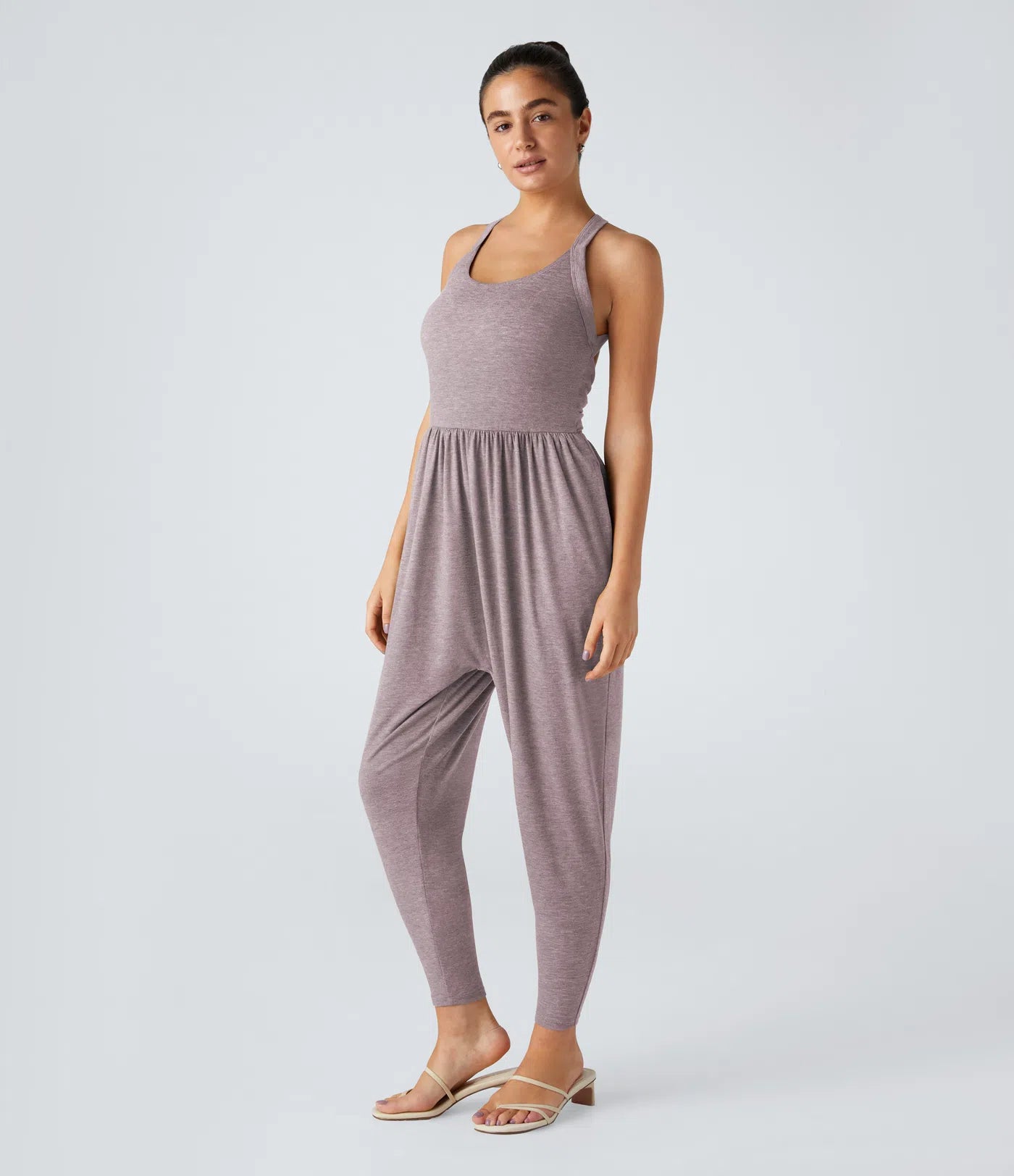 💝Last day promotion-⏰Backless Twisted U Neck Side Pocket Harem Casual Jumpsuit-Easy Peezy Edition