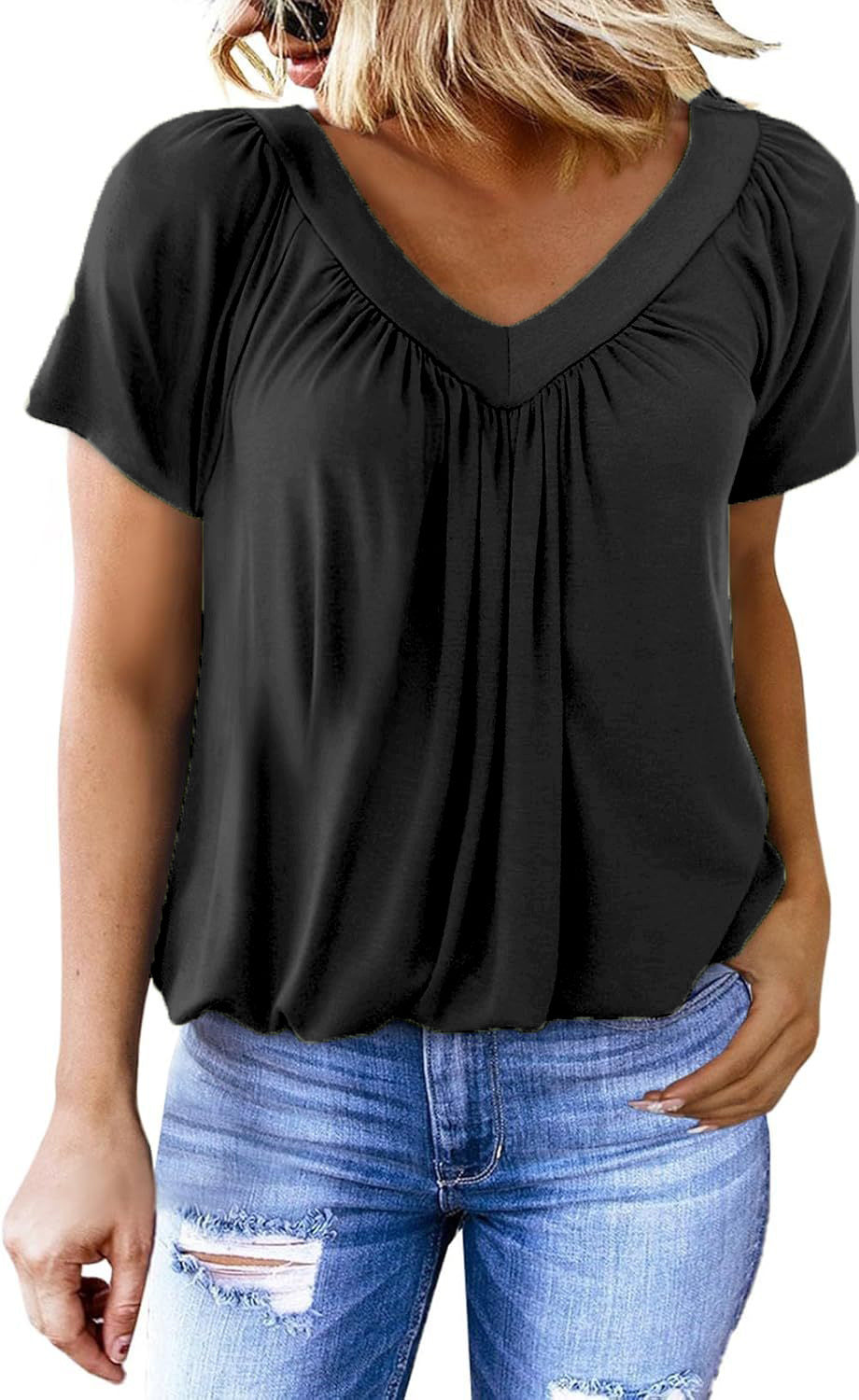 🔥FINAL SALE - Women's Casual Short Sleeve V Neck Basic T-shirts
