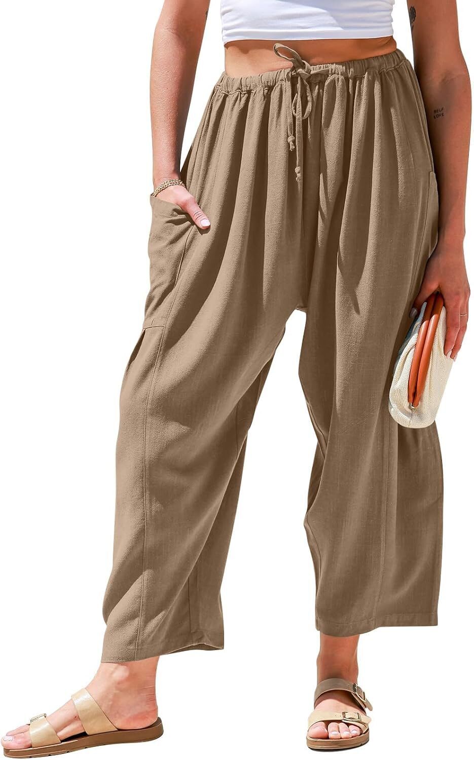 FINAL SALE⚡- Womens Linen Wide Leg Pants