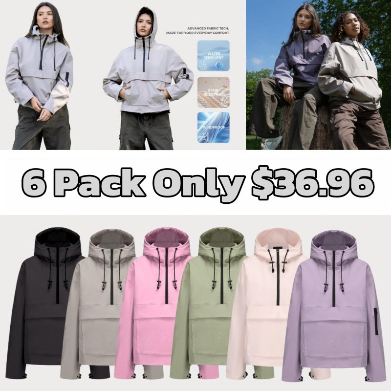 🔥Last Day Promotion!Oversized Waterproof and windproof zipper outdoor hooded jacket