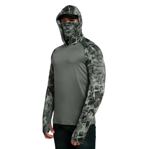 🔥Last day promotion!🔥Ultimate Sun Hoodie for Men – UPF 100+ UV Detection, Neck Gaiter, Thumbholes, Quick-Dry & Breathable Cooling Shirt