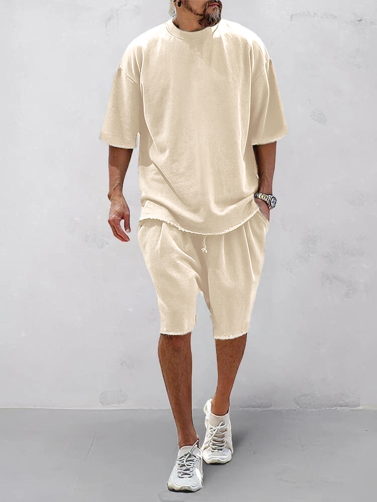 Men's Casual Loose Fit Solid Sports Sets