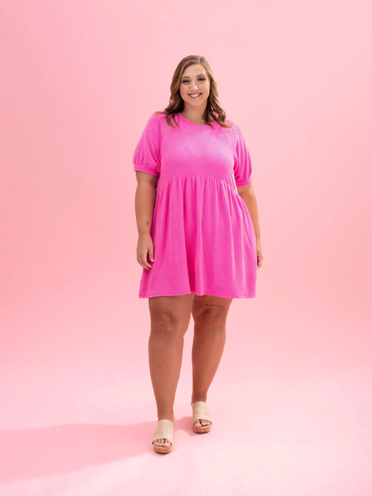 Women's Raised Rib Texture Bodycon Dress