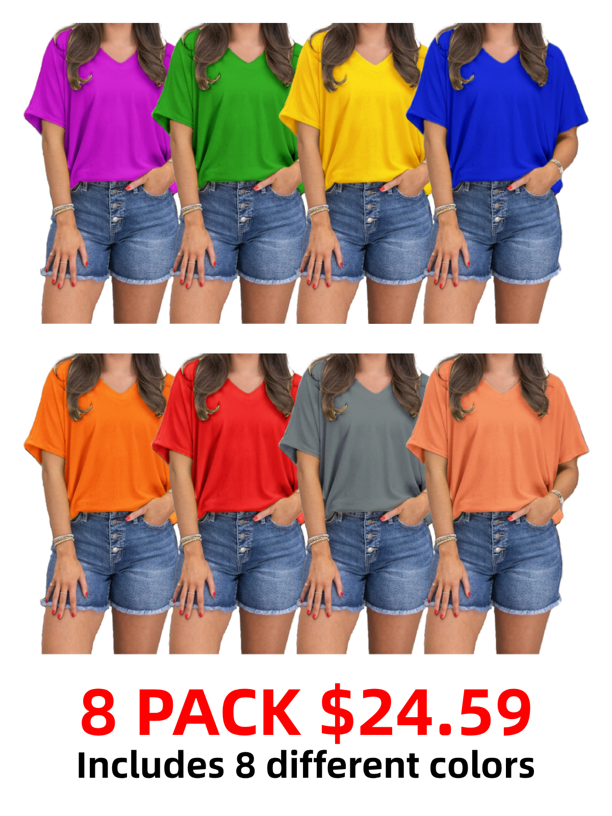 🔥2025 Hot Sale Short Sleeve Dreamy Knit V Neck Top | S - 3X