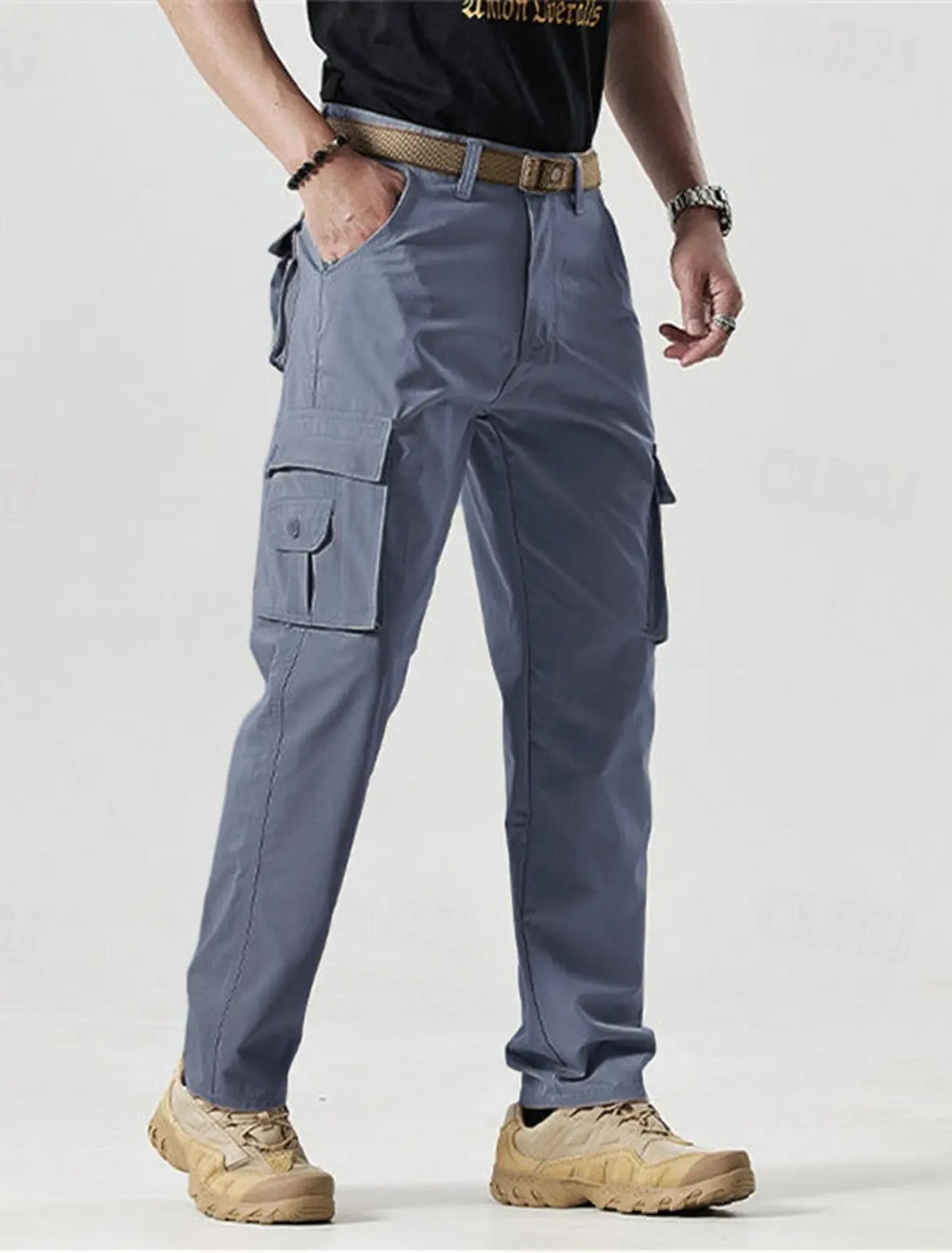 🔥2025 Hot Sale 50% off🔥Men's Solid Color Patched Zipper Fly Cargo Pants