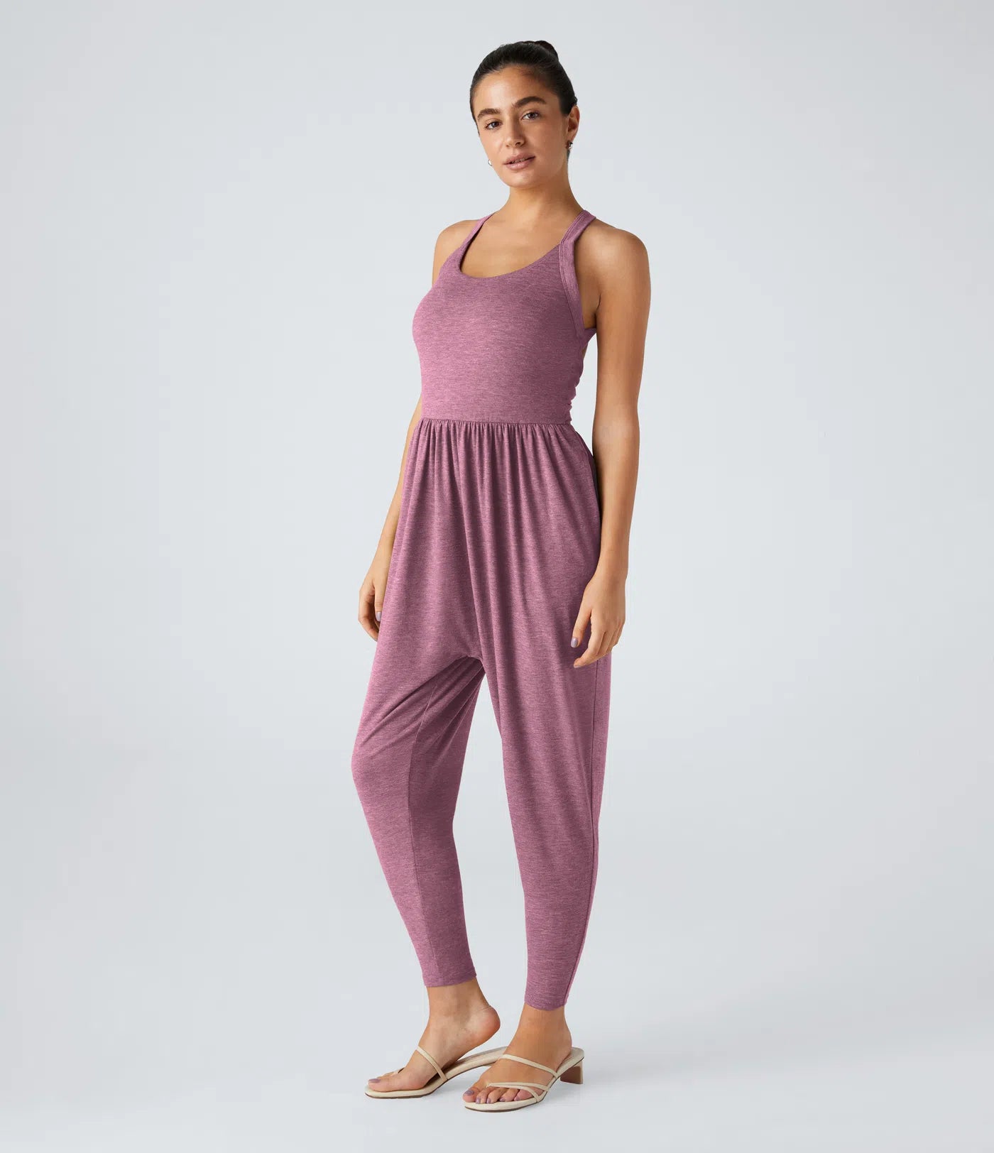 💝Last day promotion-⏰Backless Twisted U Neck Side Pocket Harem Casual Jumpsuit-Easy Peezy Edition