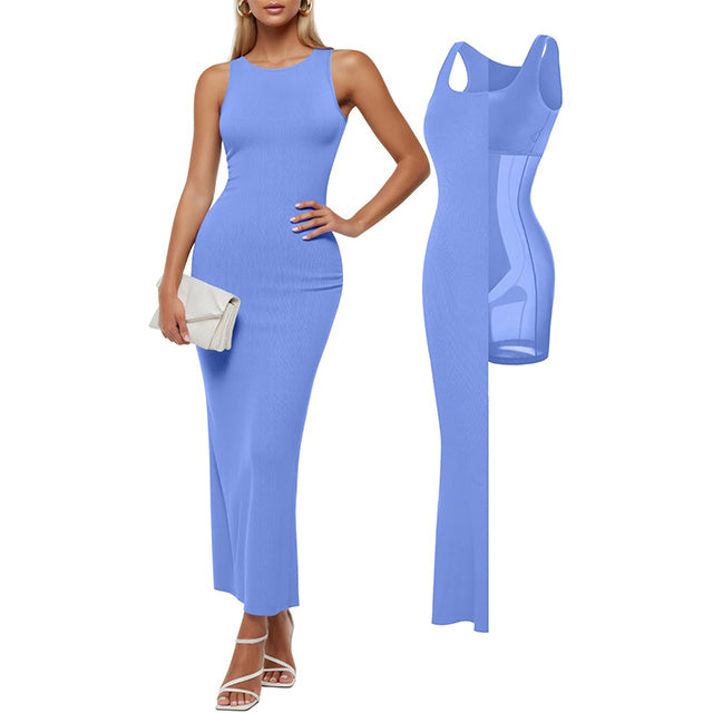 🔥Last day promotion!🔥Shapewear Modal Sleeveless Crew NeckMaxi Dress