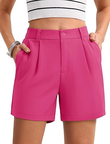 Women's Solid Color Button Casual Fitted Pocket Leg Shorts