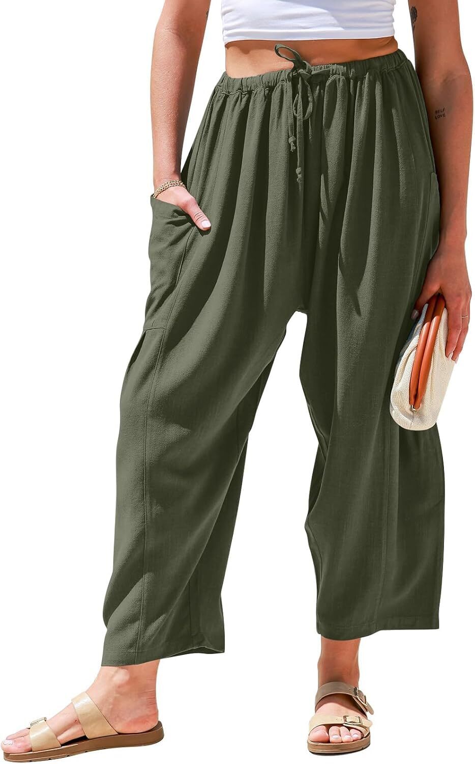 FINAL SALE⚡- Womens Linen Wide Leg Pants