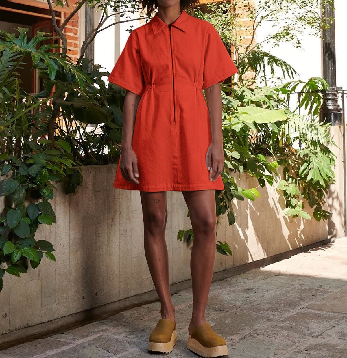 Women's Utility Cinched Zip Dress