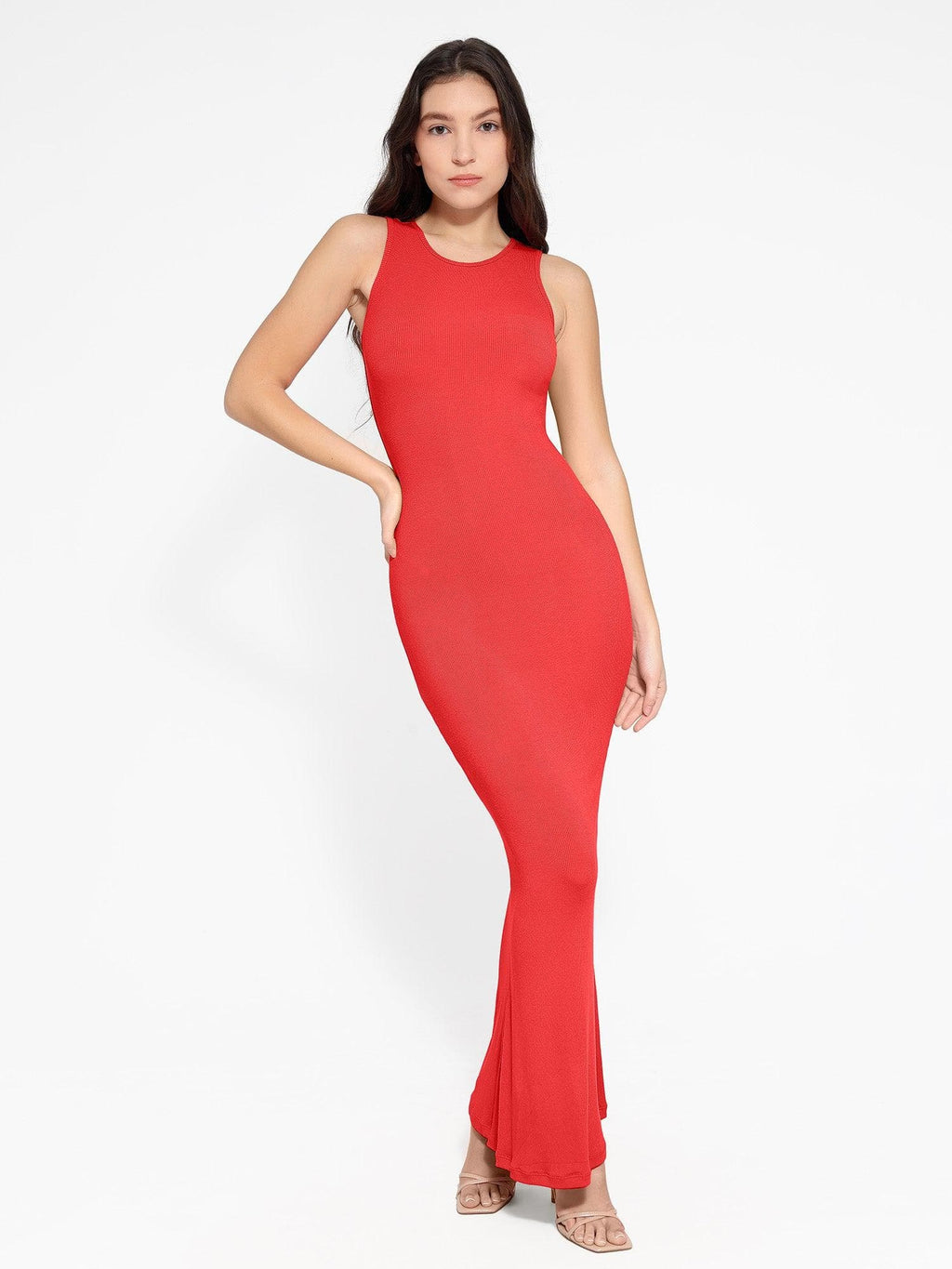 🔥Last day promotion!🔥Shapewear Modal Sleeveless Crew NeckMaxi Dress