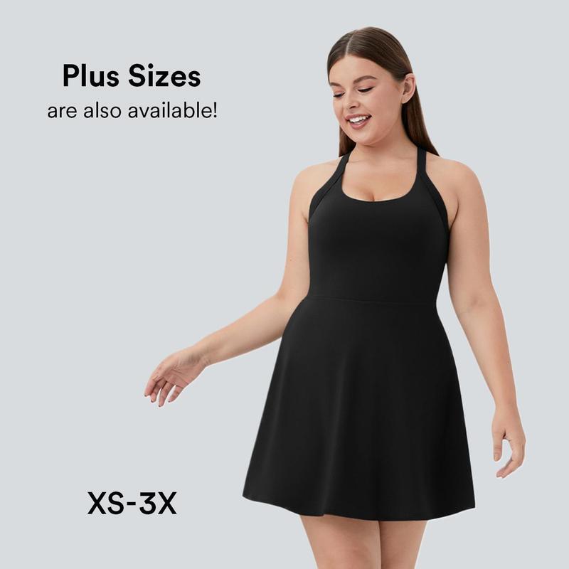 Softlyzero Airy Backless Twisted Cool Touch Dance Active Dress-Easy Peezy Edition