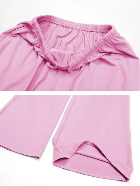 Women's Solid Crop Tank Top & Wide Leg Pants Set, Casual V Neck Sleeveless Top & Trousers for Daily Outdoor Wear, Ladies Sportswear for Summer, Solid Sports Sets, Yoga Suit Set