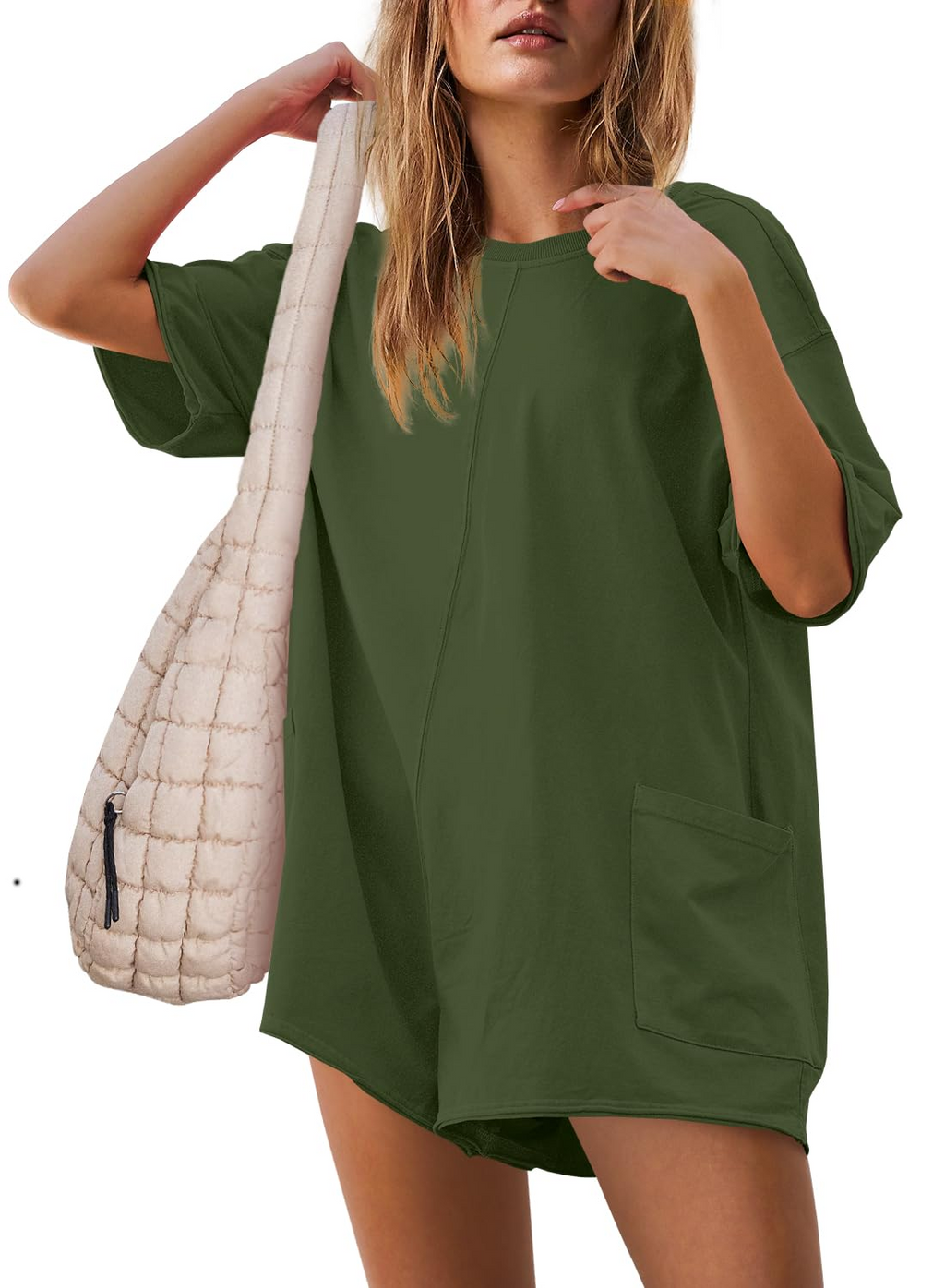 🔥Flash Sale⚡Women's Summer Oversized Reversible Tee Romper