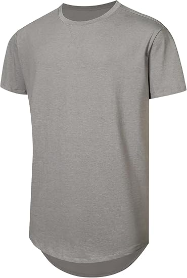 🔥🔥Men's 12-Pack Cotton Hipster Hip Hop Longline Crewneck T-Shirt